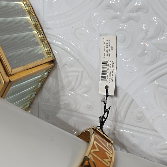 Marc by Marc Jacobs Orange Enamel and Goldtone Metal Clamper Bracelet - Picture 5 of 9